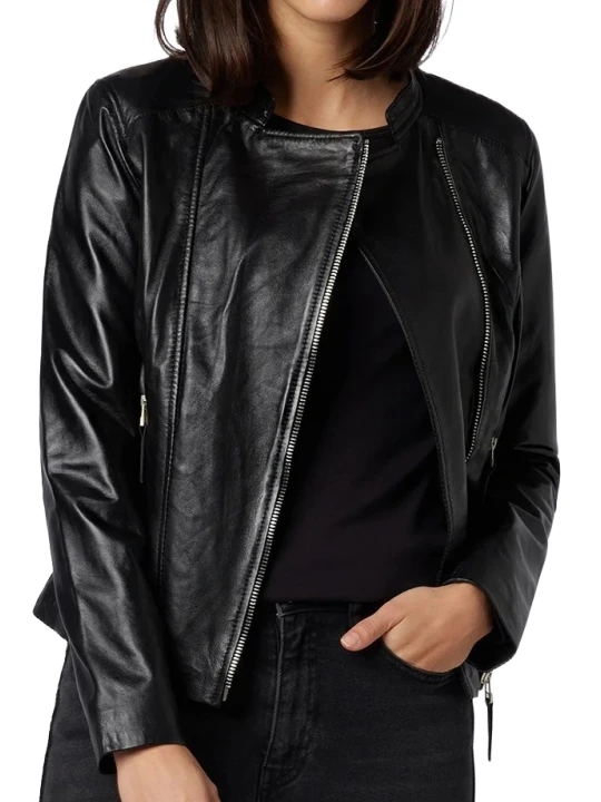 Designer Lapel Collar Leather Jacket Designer Lapel Collar Leather Jacket