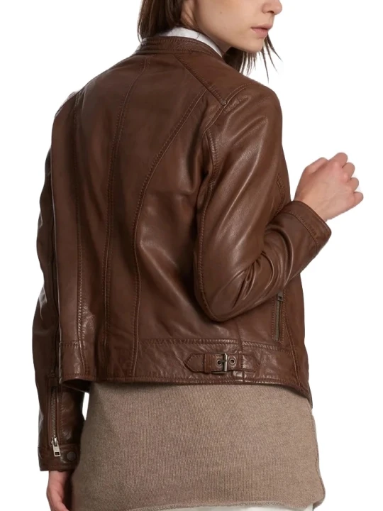Lady Brown Leather Jacket