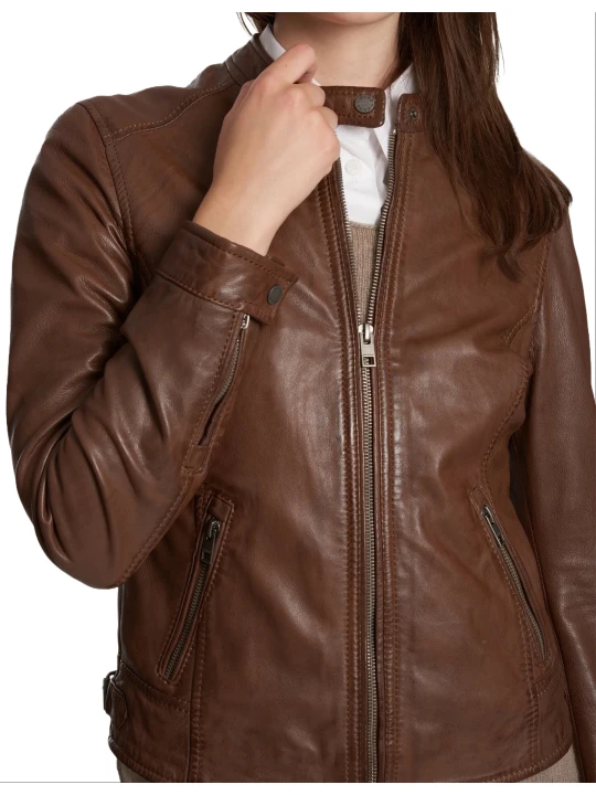 Lady Brown Leather Jacket
