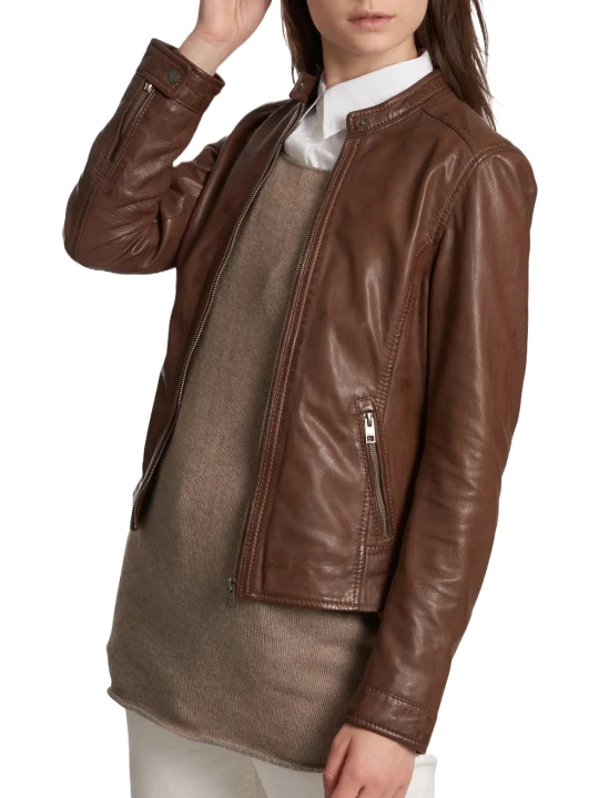 Lady Brown Leather Jacket