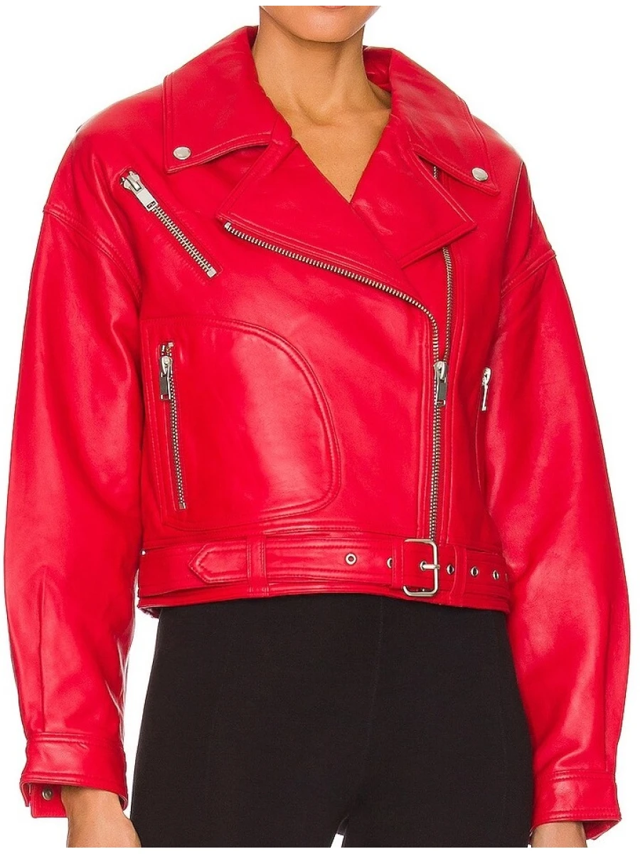 Luxurious Red Leather Jacket