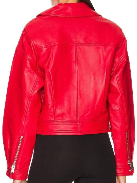 Luxurious Red Leather Jacket