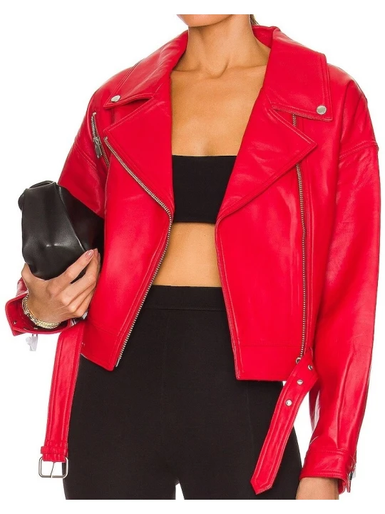Luxurious Red Leather Jacket