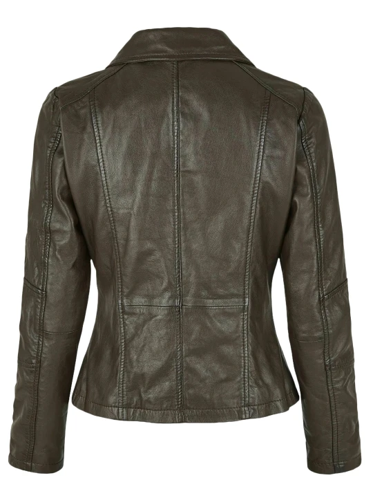 Normal Fit Dark Brown Leather Jacket