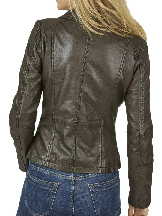 Normal Fit Dark Brown Leather Jacket