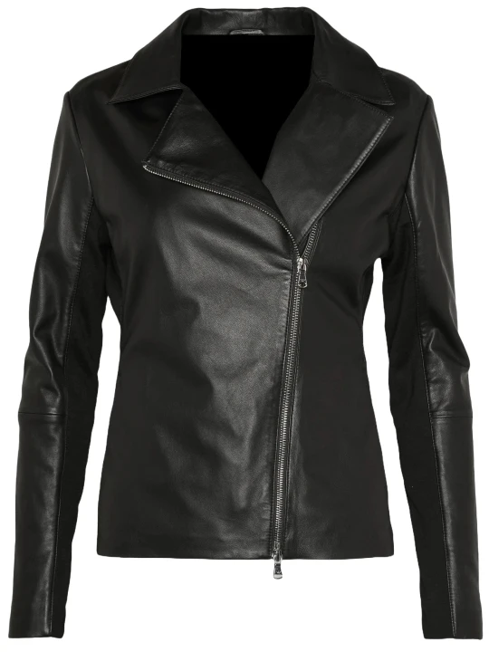 Plain Black Colored Leather Jacket