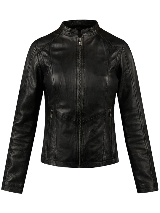 Plain Fitted Leather Jacket Plain Fitted Leather Jacket