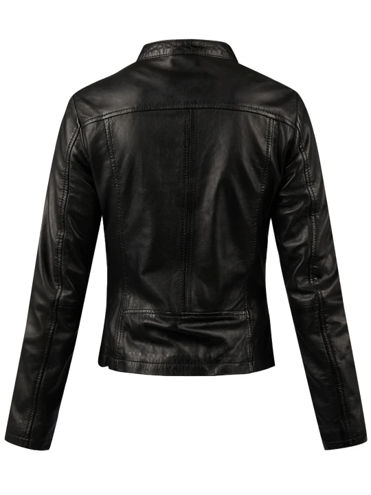 Plain Fitted Leather Jacket Plain Fitted Leather Jacket