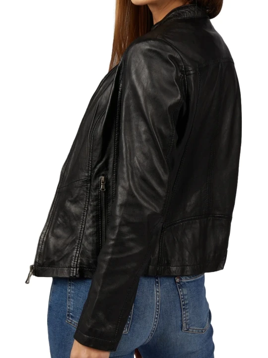 Plain Fitted Leather Jacket Plain Fitted Leather Jacket