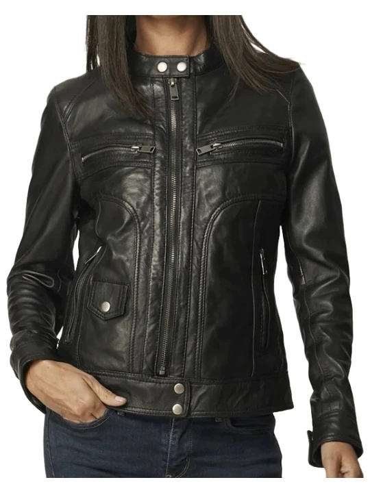Pure Black Leather Jacket