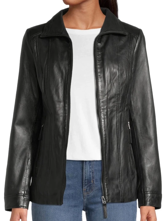 Real Zip Up Leather Jacket