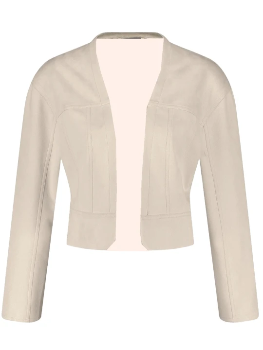 Short Cream Real Leather Jacket Short Cream Real Leather Jacket