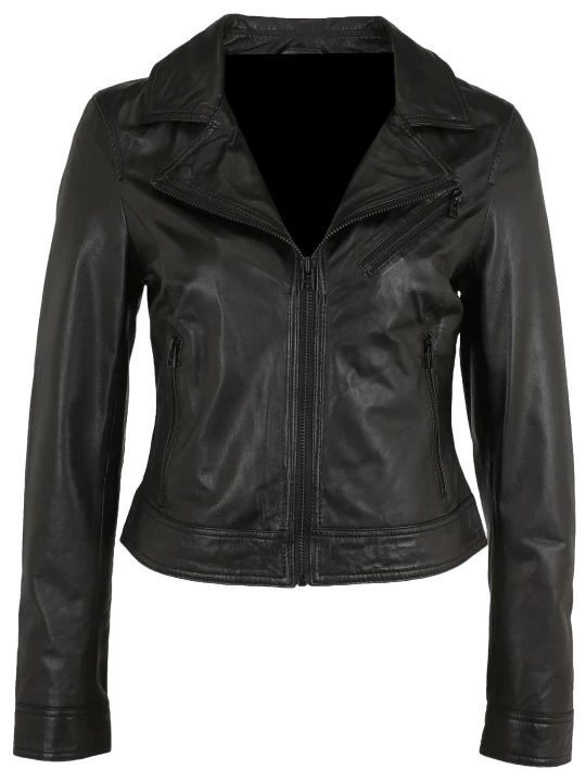 Short Length Black Leather Jacket