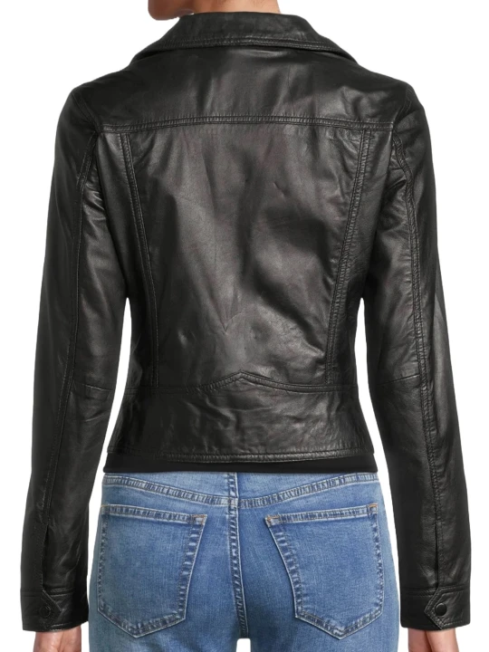 Short Length Black Leather Jacket