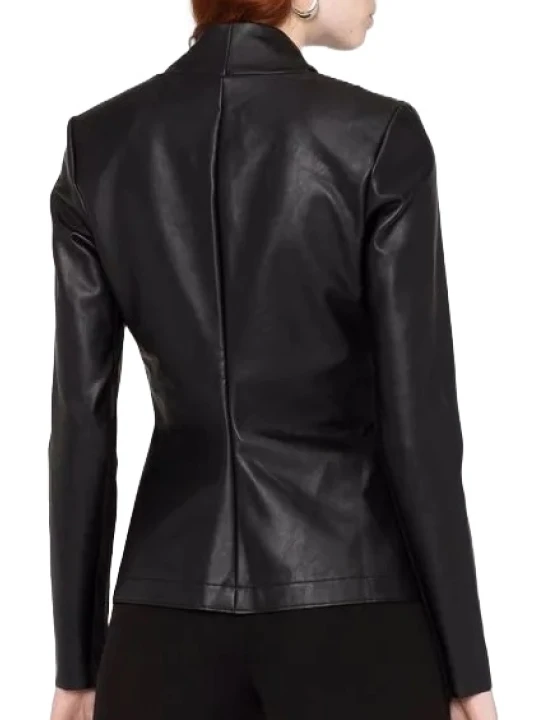 Single Breasted Trendy Leather Jacket