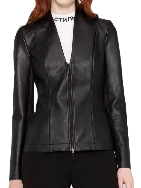 Single Breasted Trendy Leather Jacket