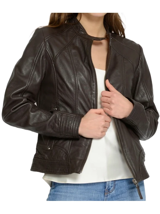 Soft Lambskin Dark Brown Leather Jacket
