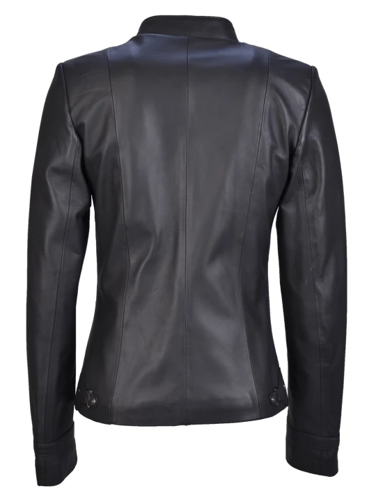 Women Awesome Look Real Lambskin Black Leather Jacket
