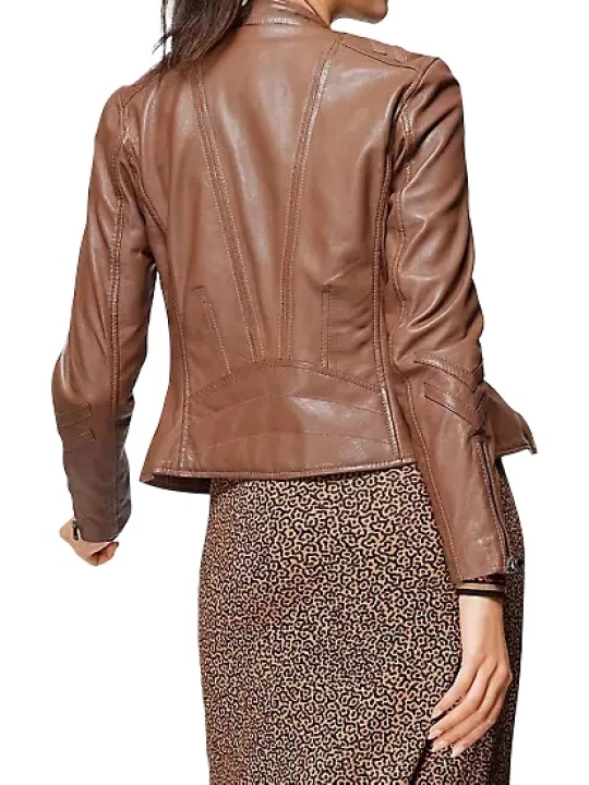 Women Dashing Real Lambskin Brown Leather Jacket Women Dashing Real Lambskin Brown Leather Jacket