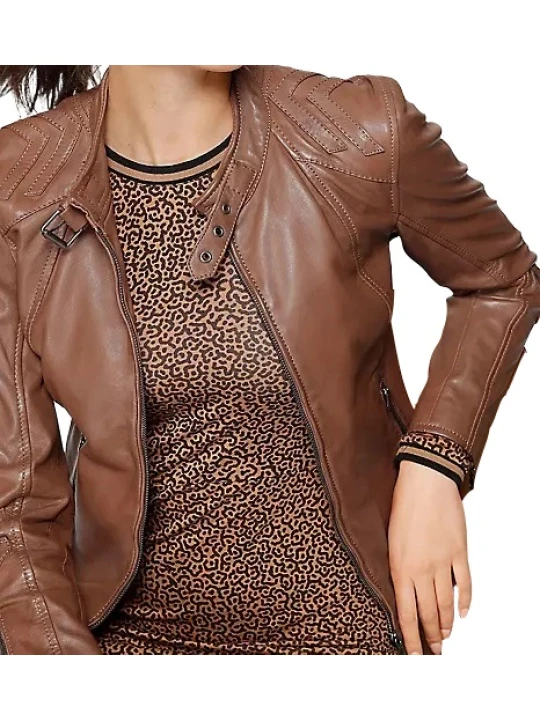 Women Dashing Real Lambskin Brown Leather Jacket Women Dashing Real Lambskin Brown Leather Jacket