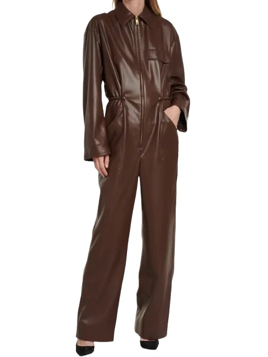 Brown Leather Catsuit
