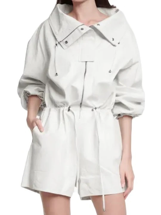 White Playsuit Leather 