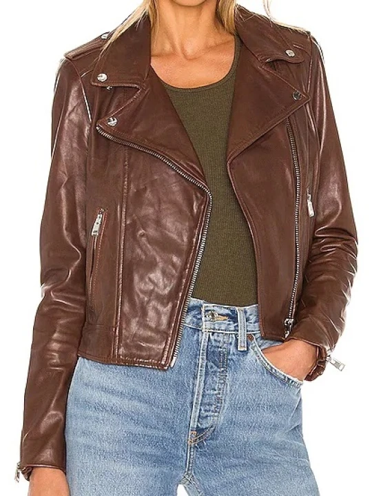 Best Brown Leather Biker Jacket