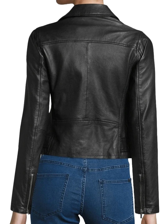 Black Biker Jacket With Belt