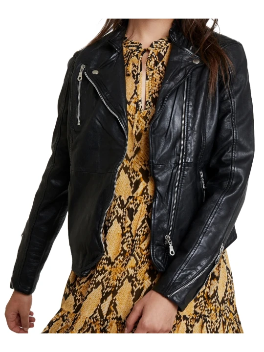 Black Female Leather Motorcycle Jackets