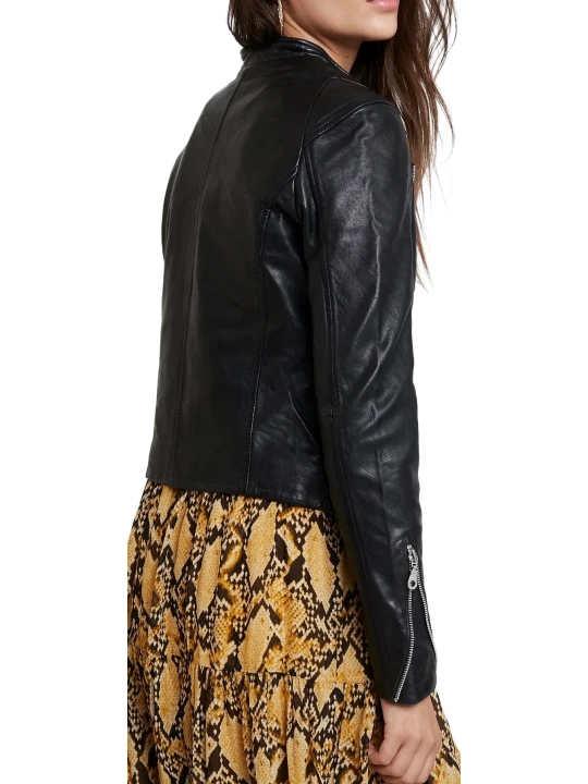 Black Female Leather Motorcycle Jackets