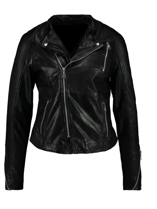 Black Female Leather Motorcycle Jackets