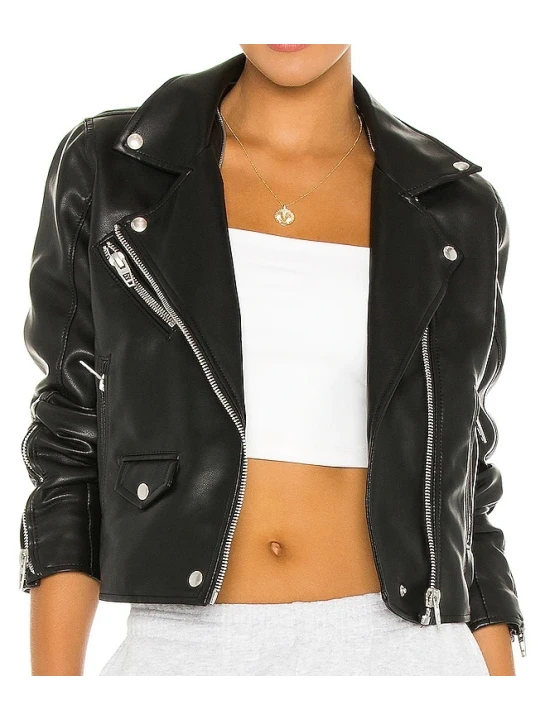 Black Hooded Leather Motorcycle Jacket