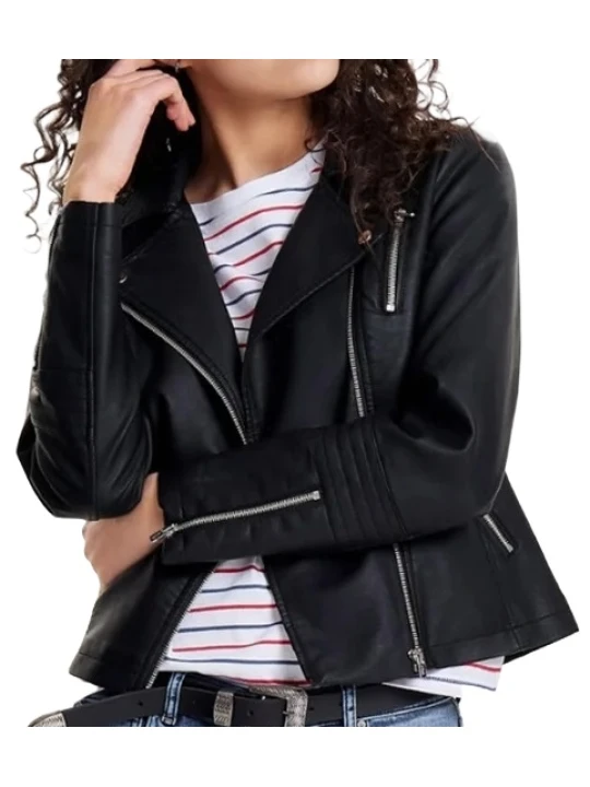 Black Leather Moto Jacket