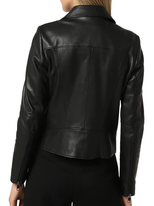Black Moto Leather Jacket Women