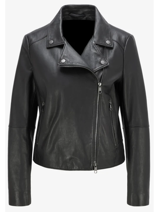 Black Moto Leather Jacket Women