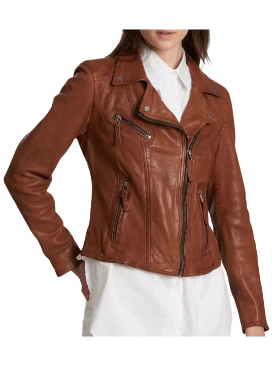 Brown Moto Leather Jacket