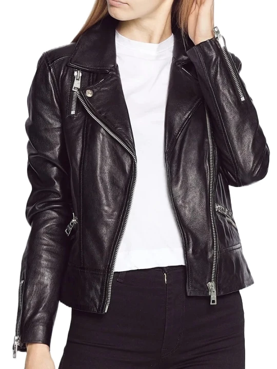 Classic Black Biker Leather Jacket
