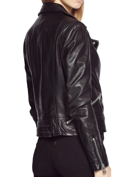 Classic Black Biker Leather Jacket
