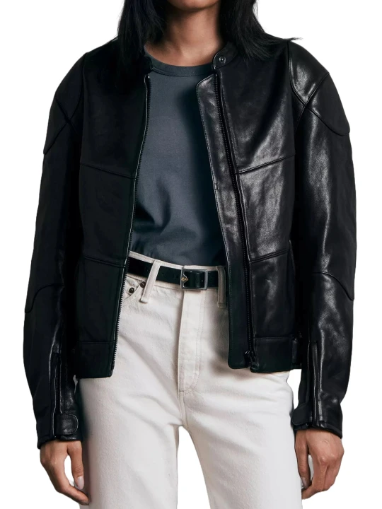 Fitted Black Leather Jacket