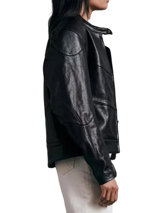 Fitted Black Leather Jacket