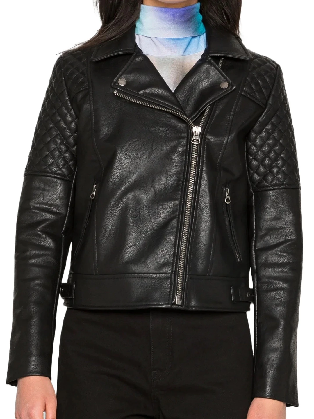 Leather Motorbike Jacket Vintage Black