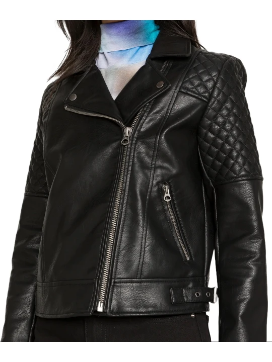 Leather Motorbike Jacket Vintage Black