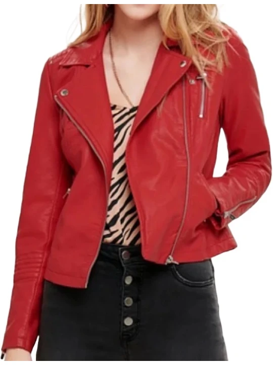 Leather Red Motorcycle Jacket