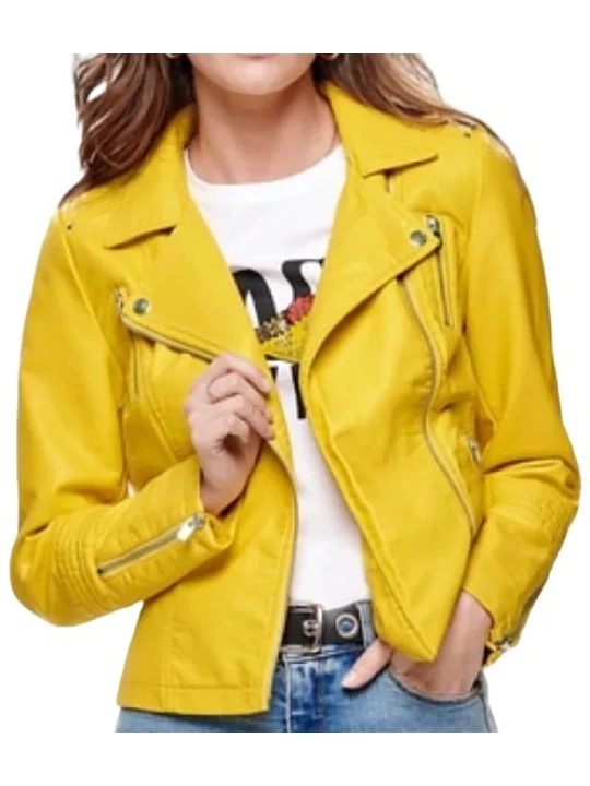 Leather Yellow Motorcycle Jacket