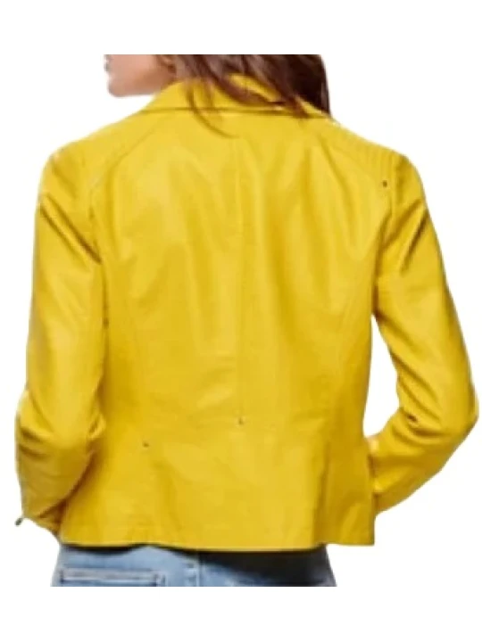 Leather Yellow Motorcycle Jacket