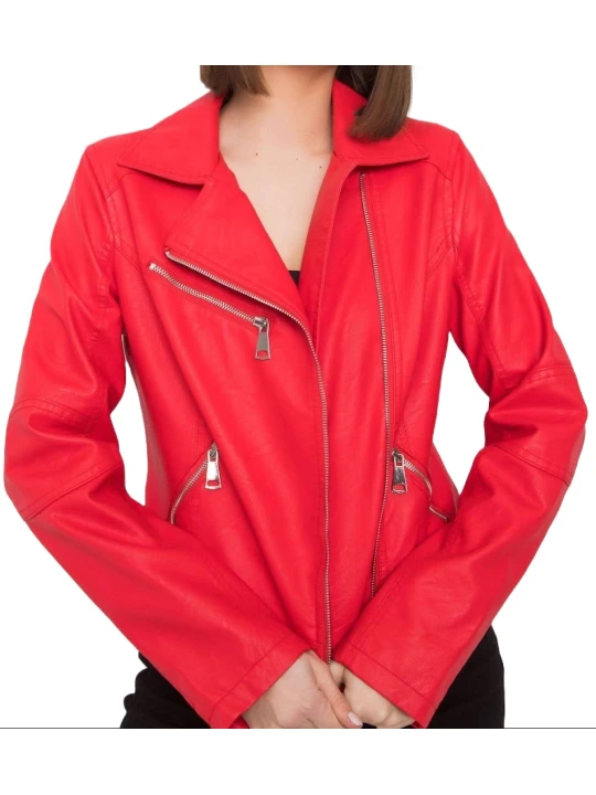 Red Leather Moto Jacket Red Leather Moto Jacket