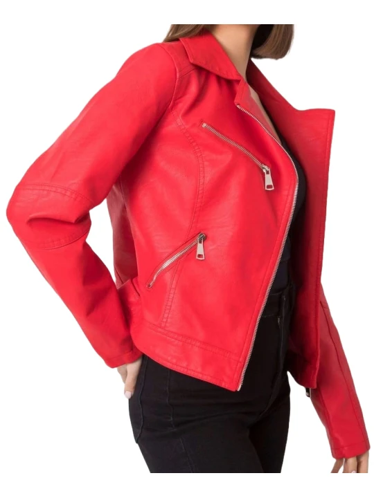 Red Leather Moto Jacket Red Leather Moto Jacket