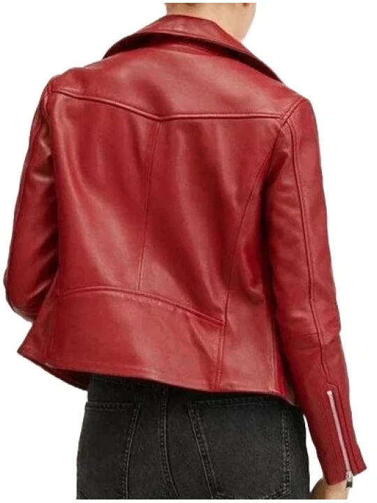 Burgundy Leather Motorcycle Jacket
