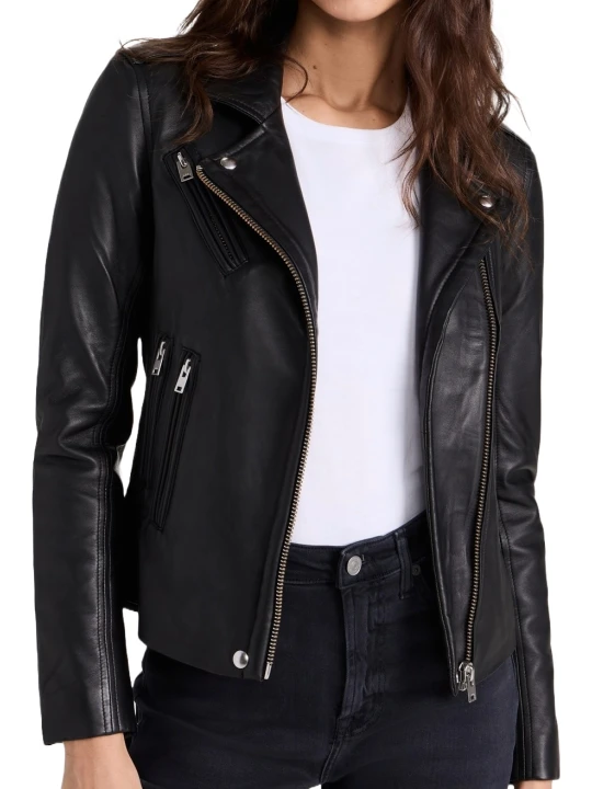 Soft Black Leather Moto Jacket