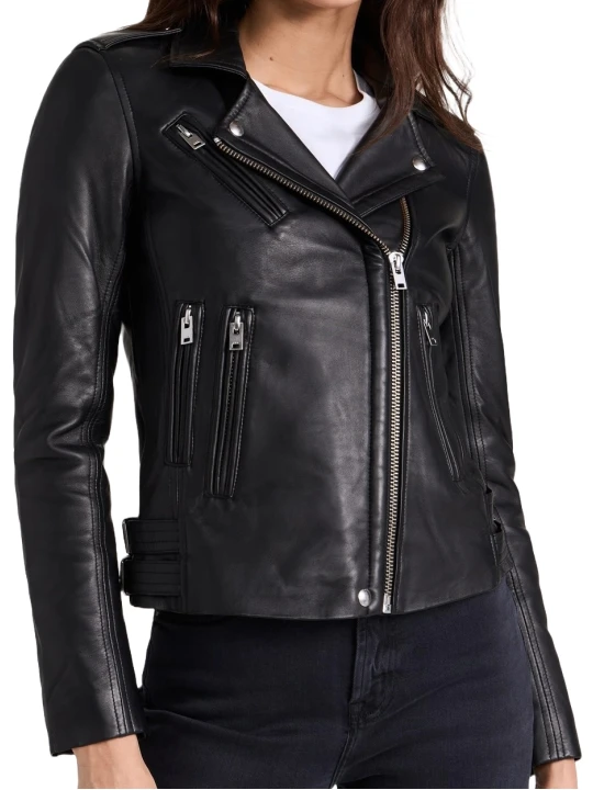 Soft Black Leather Moto Jacket
